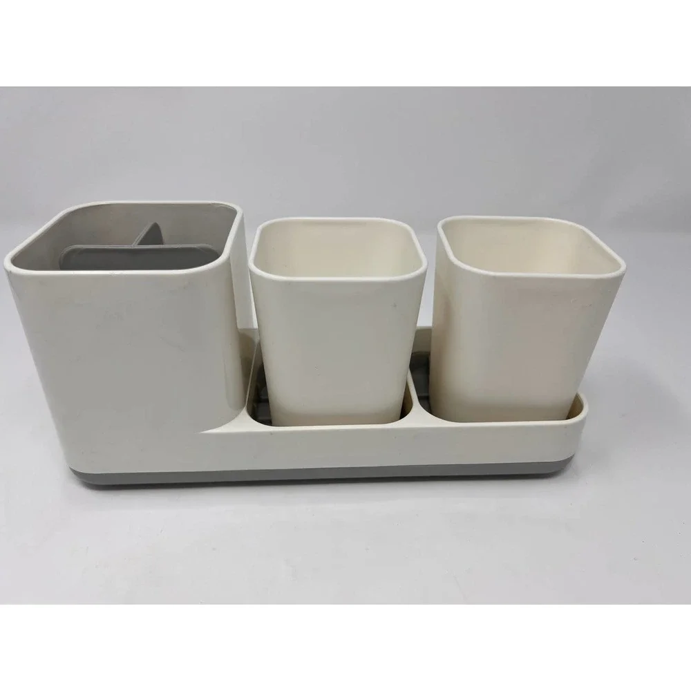 Bathroom Toothbrush & Toothpaste Holder with‎ Two Cups